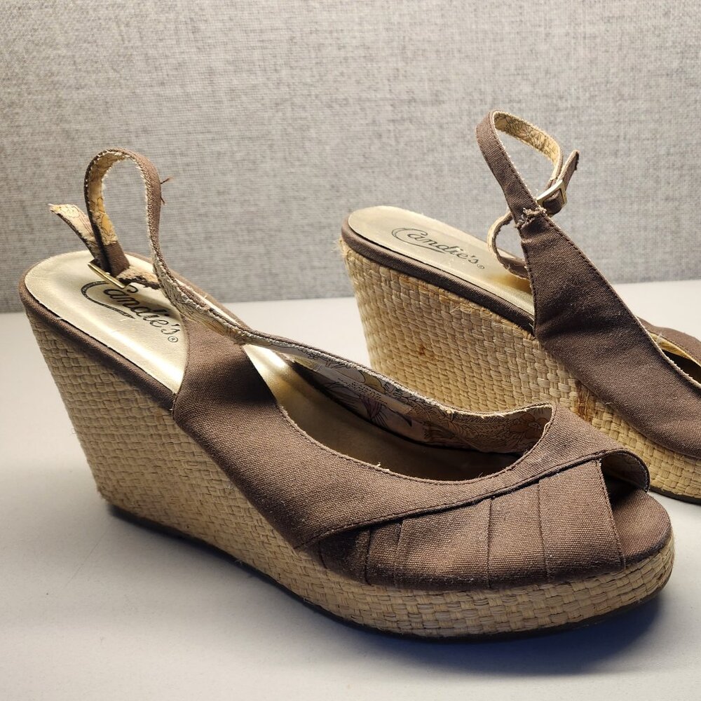 Candie's Brown Wedge Sandals